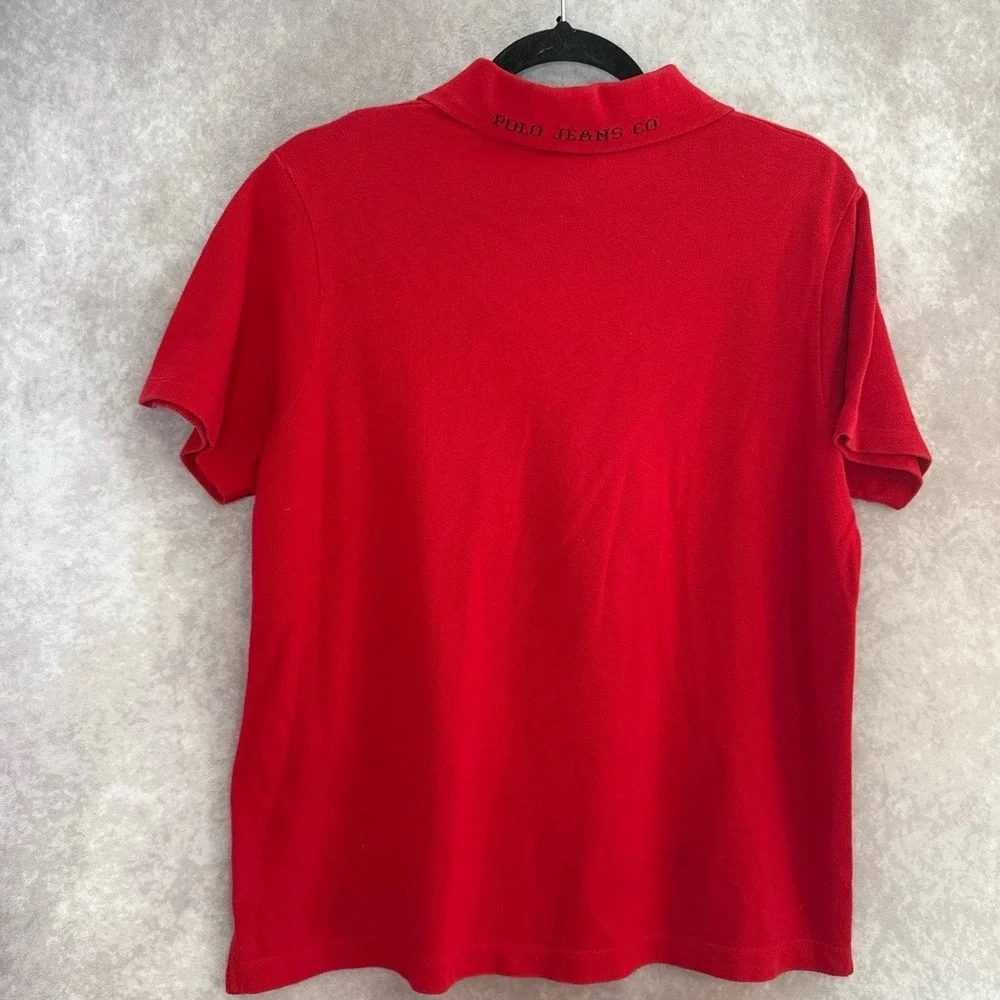 VTG 90's Polo Jeans Co Ralph Lauren‎ Men's Polo Size XL Red Embroidered Collar